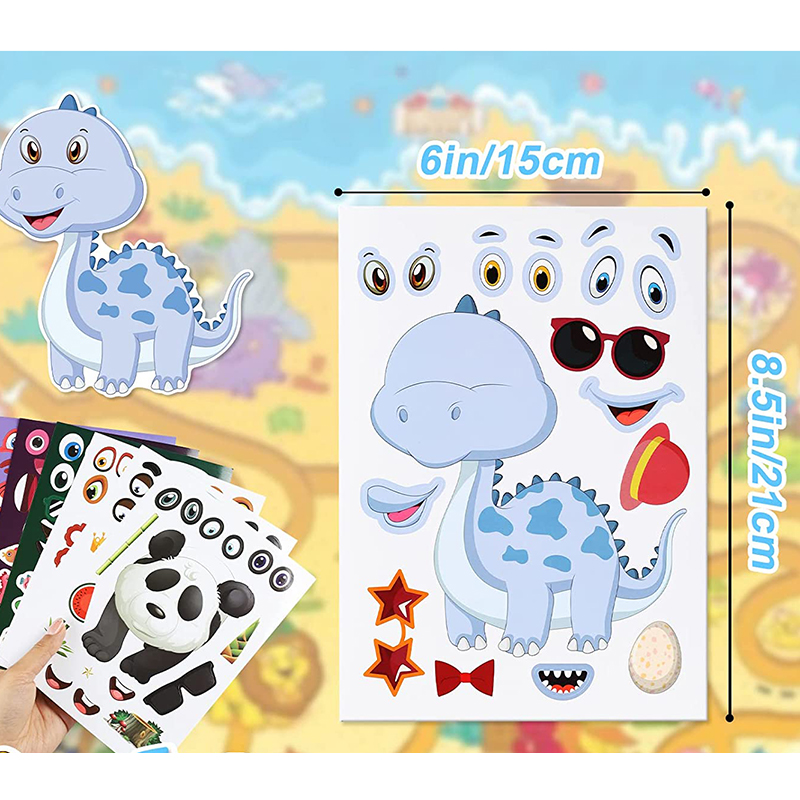 12/24 Sheets Make a Face Stick - Zoo Party Games 评论和价格